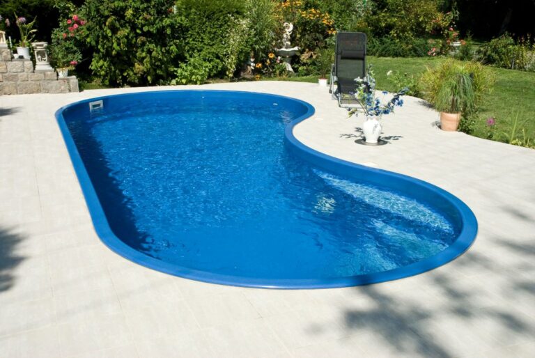 Small pool in a backyard